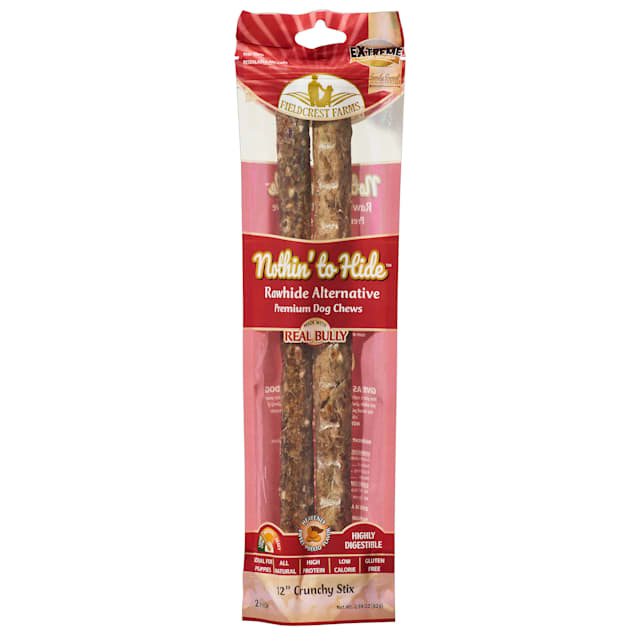 Fieldcrest Farms Nothin' to Hide 12" Sticks Made with Real Bully Sweet Potato Flavor Premium Dog Chews, 2.89 oz., Pack of 2 - Carousel image #1