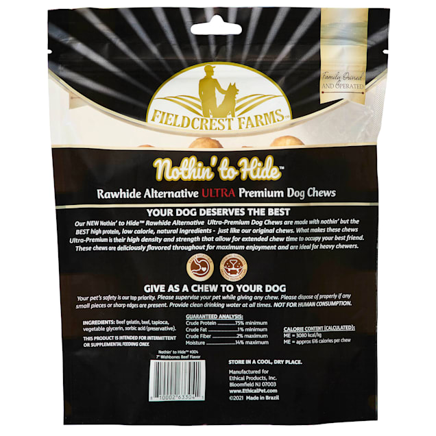 Fieldcrest Farms 7 Beef Wishbone Dog Chews 14.1 oz Pack of 2