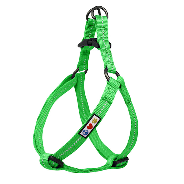 Pawtitas Recycled Green Reflective Step In Dog Harness, X-Small - Carousel image #1