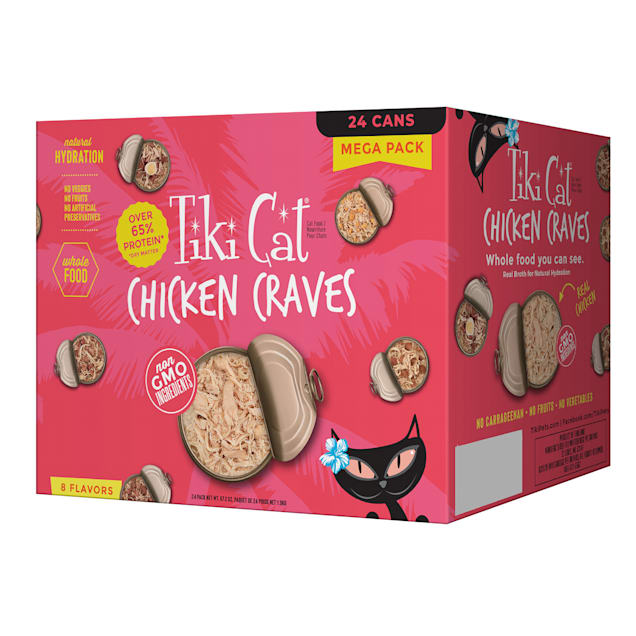 Tiki Cat Chicken Craves Mega Pack Wet Cat Food 2.8 oz. Count of 24
