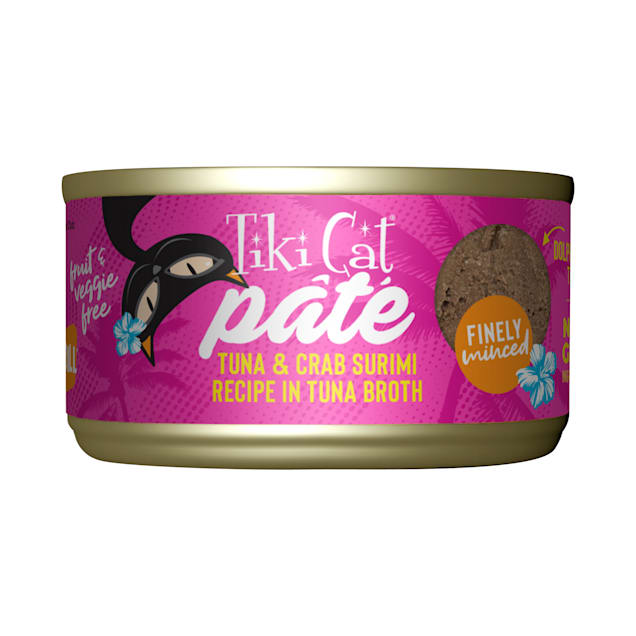 Tiki Cat Grill Tuna & Crab Surimi Recipe Pate Wet Cat Food, 2.8 oz., Case of 12 - Carousel image #1