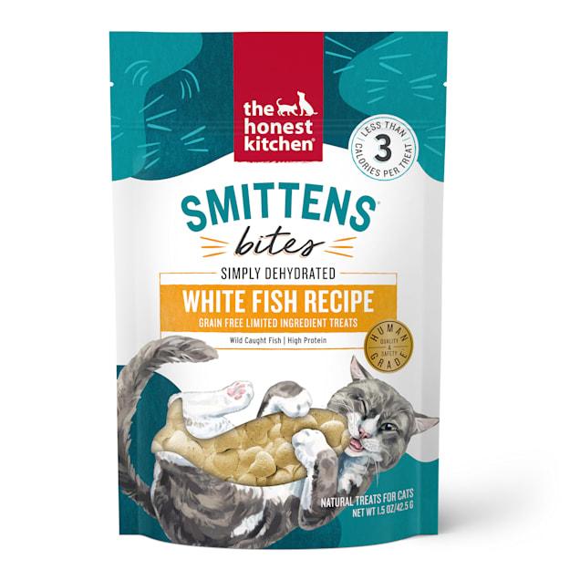 The Honest Kitchen Smittens Bites Simply Dehydrated White Fish Recipe Natural Treats for Cats, 1.5 oz. - Carousel image #1