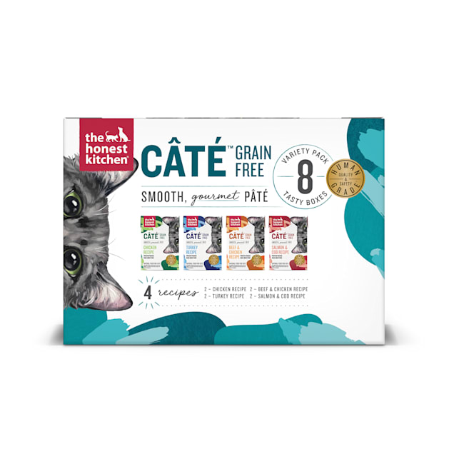 The Honest Kitchen Cate Grain Free Wet Cat Food Pate Variety Pack 5.5 oz. Count of 8