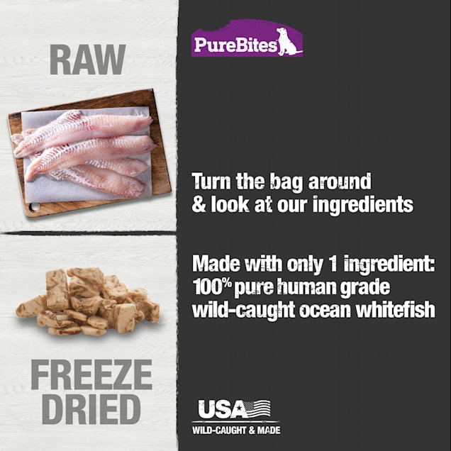 PureBites Ocean Whitefish Freeze Dried Dog Treats, 7 oz. - Carousel image #1