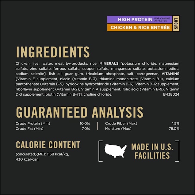 Purina pro plan nutrition label sales