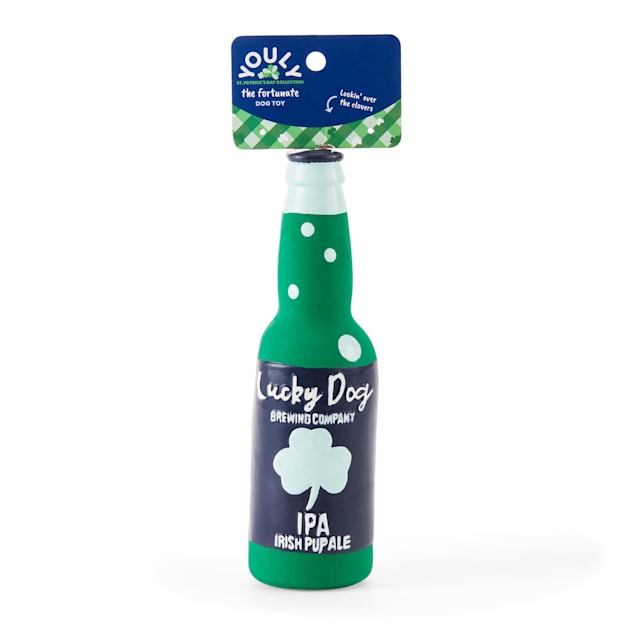 YOULY St. Patrick's Day Latex Beer Dog Toy, Small - Carousel image #1