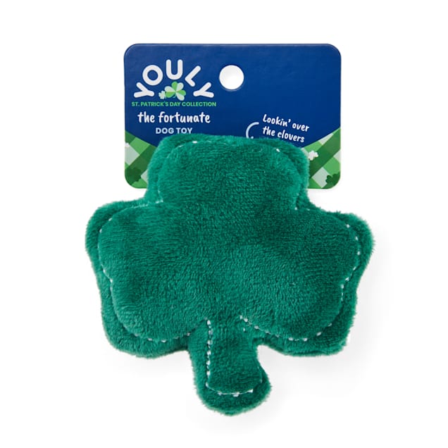YOULY St. Patrick's Day Plush Clover Dog Toy, X-Small - Carousel image #1