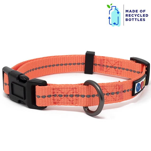 Pawtitas Coral Recycled Reflective Dog Collar X Small Petco