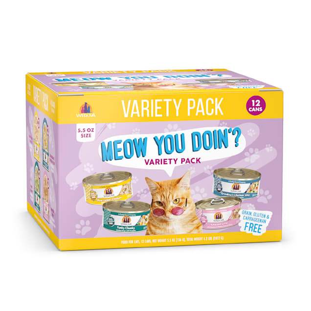 Weruva Classics Meow You Doin'? Variety Pack Wet Cat Food, 5.5 oz., Count of 12 - Carousel image #1