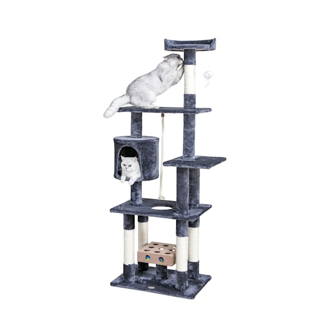 Go Pet Club IQ Busy Box Cat Tree Condo with Sisal Covered Scratching ...
