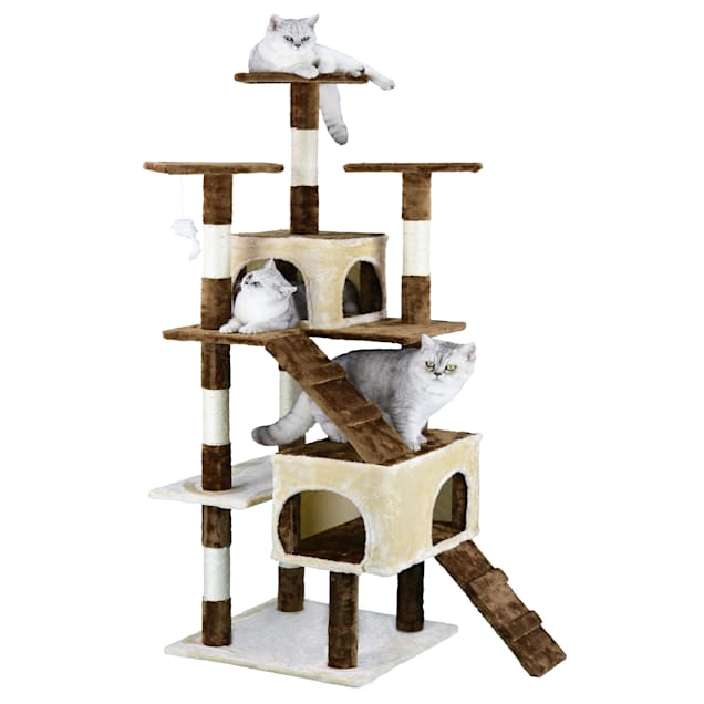 Go Pet Club Brown Economical Cat Tree with Sisal Scratching Posts, 63 ...