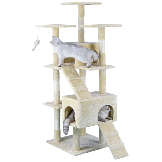 Go Pet Club Beige Economical Cat Tree with Sisal Scratching Posts