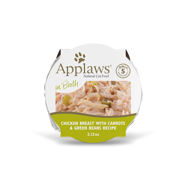 Applaws Natural Chicken Breast with Carrots & Green Beans in Broth Wet Food for Cats, 2.12 oz., Case of 10 - Carousel image #1