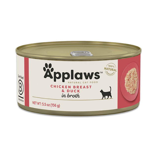 Applaws Natural Chicken Breast with Duck in Broth Wet Cat Food, 5.5 oz., Case of 24 - Carousel image #1