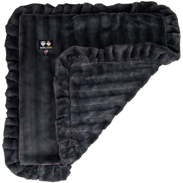 Bessie and Barnie Gravel Stone Ultra Plush Faux Fur Pet Super Soft Reversible Blanket, 20" L X 20" W - Carousel image #1