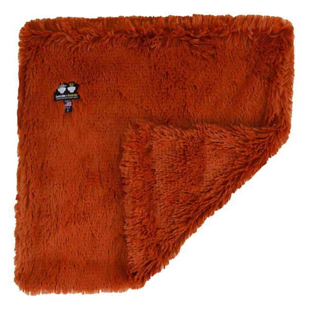 Bessie and Barnie Rustic Brick Ultra Plush Faux Fur Pet Super Soft Reversible Blanket, 20" L X 20" W - Carousel image #1
