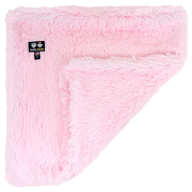 Bessie and Barnie Bubble Gum Ultra Plush Faux Fur Pet Super Soft Reversible Blanket, 20" L X 20" W - Carousel image #1