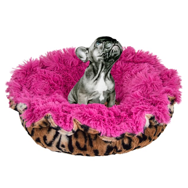 Bessie and Barnie Ultra Plush Lollipop/Chepard Deluxe Shag Pet Lily Pod Bed, 24" L X 24" W X 4" H - Carousel image #1