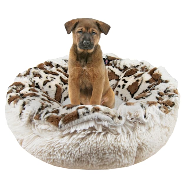 Bessie and Barnie Ultra Plush Giraffe/Blondie Luxury Deluxe Pet Cuddle Pod Bed, 30" L X 30" W X 5" H - Carousel image #1