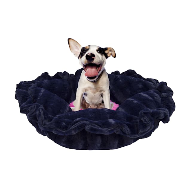 Bessie and Barnie Ultra Plush Midnight Blue/Lollipop Luxury Deluxe Pet Cuddle Pod Bed, 30" L X 30" W X 5" H - Carousel image #1