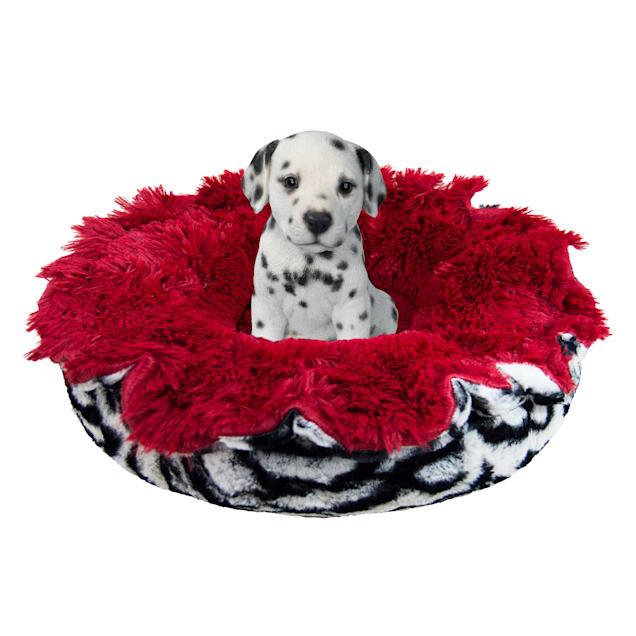 Bessie and Barnie Ultra Plush Lipstick/Chepard Deluxe Shag Pet Lily Pod Bed, 24" L X 24" W X 4" H - Carousel image #1