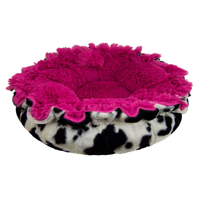 Bessie And Barnie Ultra Plush Spotted Pony Lollipop Deluxe Shag Pet Lily Pod Bed 24 L X 24 W X 4 H Petco
