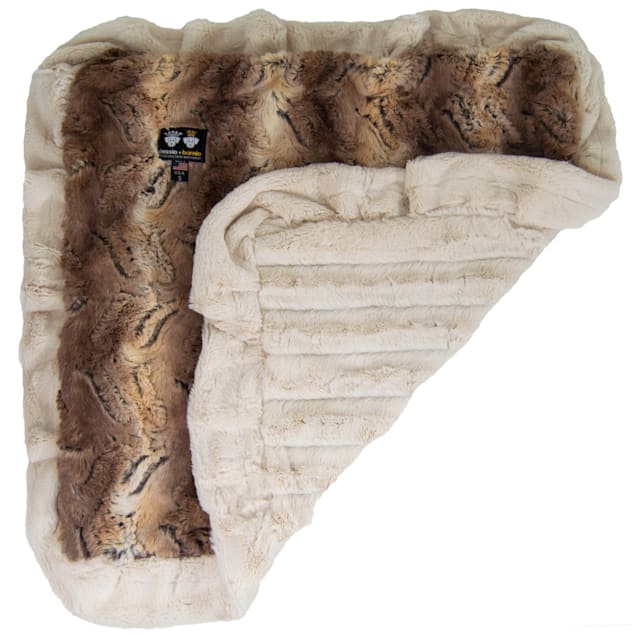 Bessie and Barnie Natural Beauty/Simba Ultra Plush Faux Fur Pet Super Soft Reversible Blanket, 20" L X 20" W - Carousel image #1