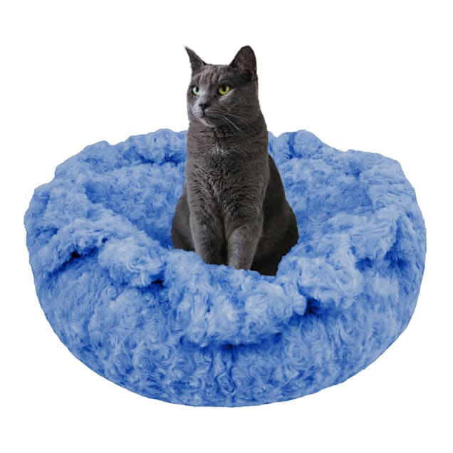 Bessie and Barnie Ultra Plush Blue Sky Luxury Deluxe Pet Cuddle Pod Bed, 30" L X 30" W X 5" H - Carousel image #1