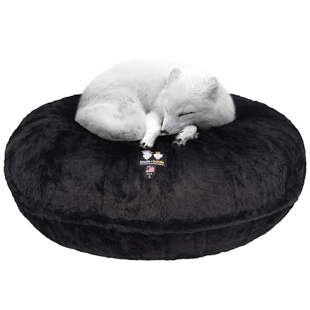 Bessie and Barnie Signature Raven Luxury Extra Plush Faux Fur Bagel Pet Bed, 24" L X 24" W X 10" H - Carousel image #1