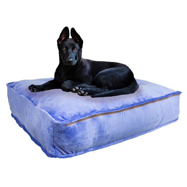 Bessie and Barnie Periwinkle Ultra Plush Faux Fur Luxury Shag Durable Sicilian Rectangle Pet Bed, 28" L X 24" W X 6" H - Carousel image #1