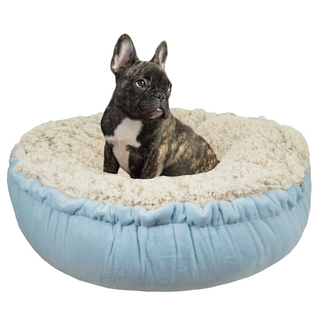 Bessie and Barnie Blondie/Heavenly Luxury Shag Ultra Plush Faux Fur Pet Bagelette Bed, 30" L X 30" W X 6" H - Carousel image #1