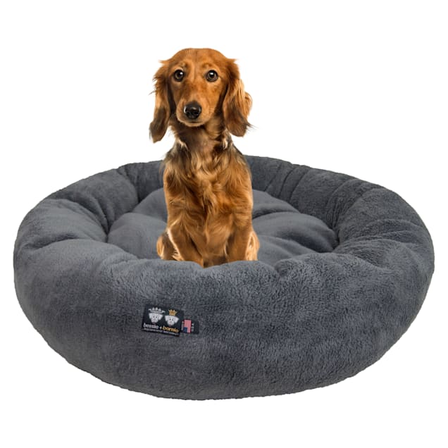 Bessie and Barnie Ultra Plush Deluxe Comfort Grey Snuggle Pet Bed, 23" L X 23" W X 6" H - Carousel image #1