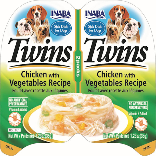Inaba Twin Cups Chicken with Vegetables Recipe Dog Treats, 2.46 oz. - Carousel image #1