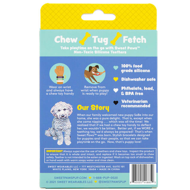SWEET PAWS Wearable Juicy Strawberry Silicone Puppy Teether Chew