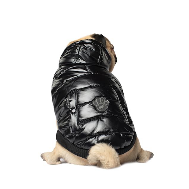 Canada Pooch Shiny Dog Puffer Vest Black Size 10, XX-Small - Carousel image #1
