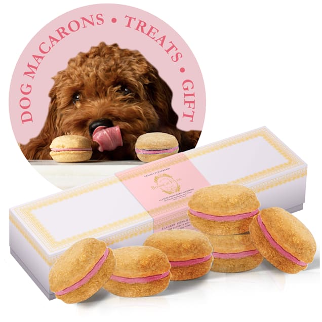 Bonne et Filou All-Natural Handmade Strawberry Macaron Dog Treats, 6 oz. - Carousel image #1