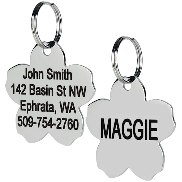 GoTags Personalized Stainless Steel Flower Pet ID Tag with Engravement on both sides for Dogs and Cats, Small - Carousel image #1