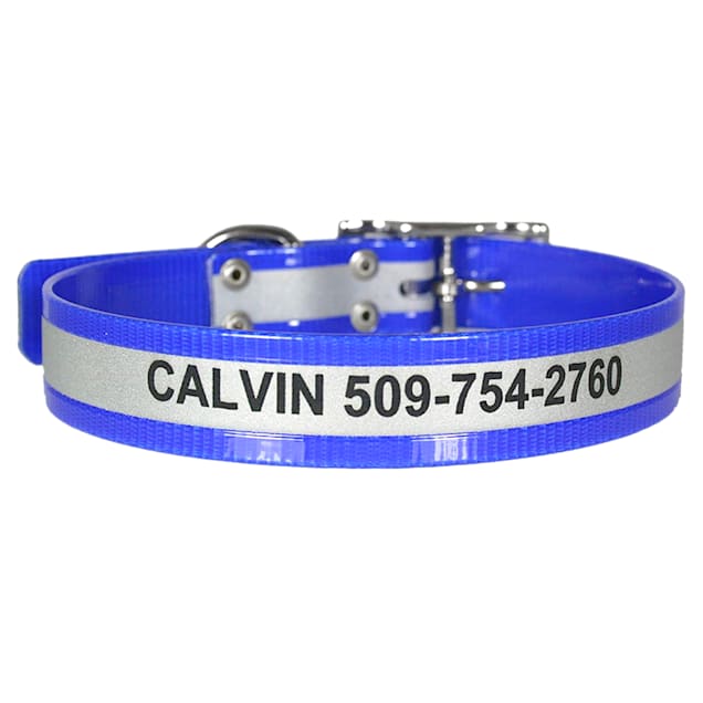 GoTags Reflective Waterproof and Ordor Proof Blue Dog Collars with