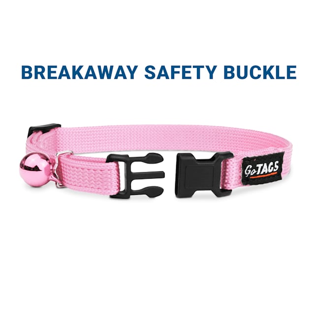 Pink Breakaway Safety Cat Collar With Bell Luxury Light Pink -  UK