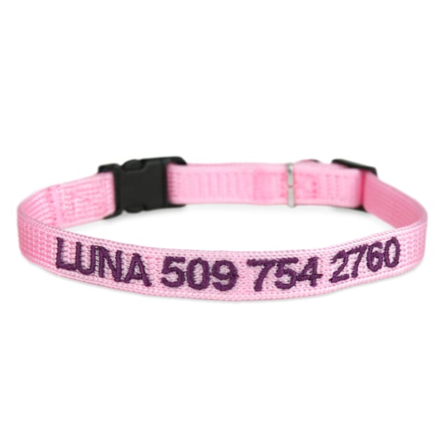 GoTags Personalized Pink Adjustable Cat Collar with Bell and Breakaway Safety Release Buckle - Carousel image #1