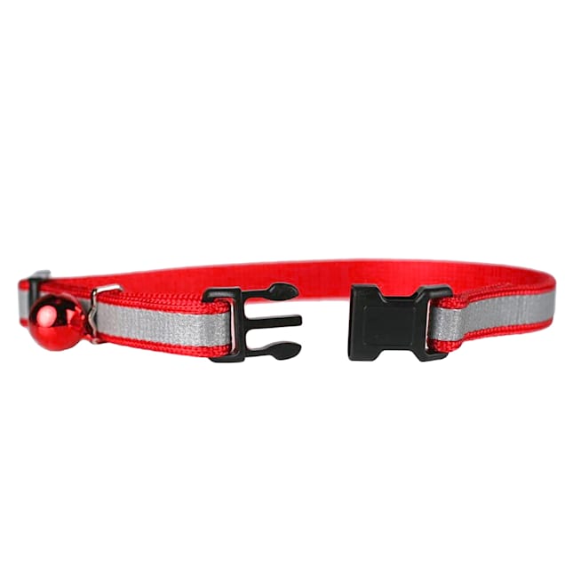 Reflective Safety Release Buckle Cat kitten Collar Red with ENGRAVED cat ID TAG 