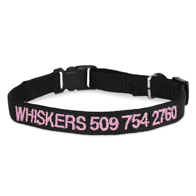 GoTags Personalized Black Adjustable Cat Collar with Bell and