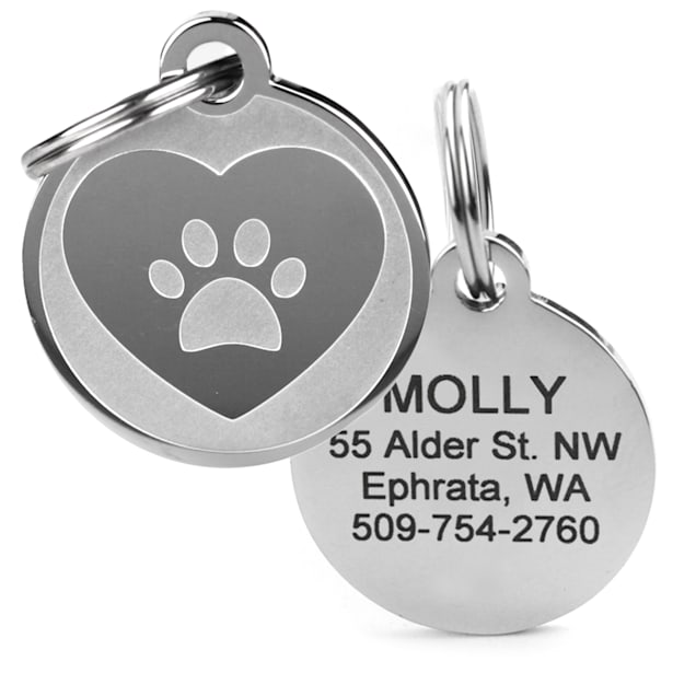 Stainless Steel Pet ID Tags Dog Tags Personalized Front and Back Engraving  (Round)