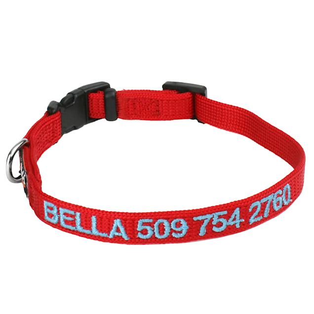 Personalized Dog Collar, Custom Embroidered Pet Name and Phone Number 4  Adjustable Sizes X-Small Small Medium Large Quick Release Buckle and D-Ring