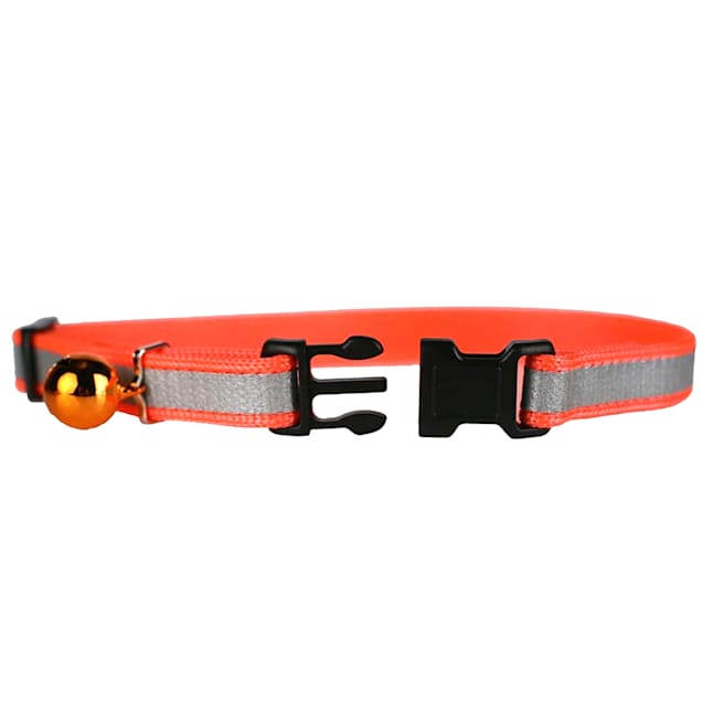 GoTags Personalized Orange Reflective Adjustable Cat Collar with
