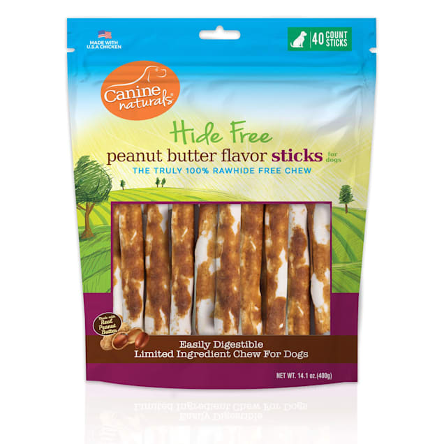 Canine Naturals Rawhide Free Peanut Butter Recipe Sticks for Dogs, 14.1 ...