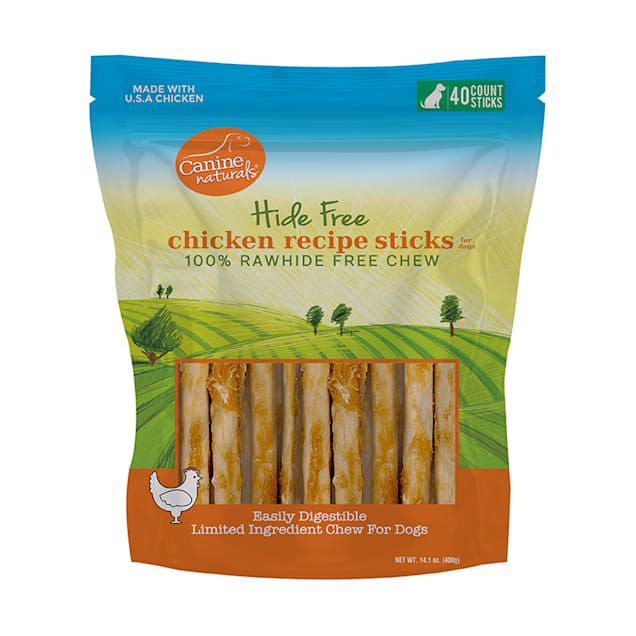 Canine Naturals Rawhide Free Chicken Recipe Sticks for Dogs, 14.1 oz., Count of 40 - Carousel image #1