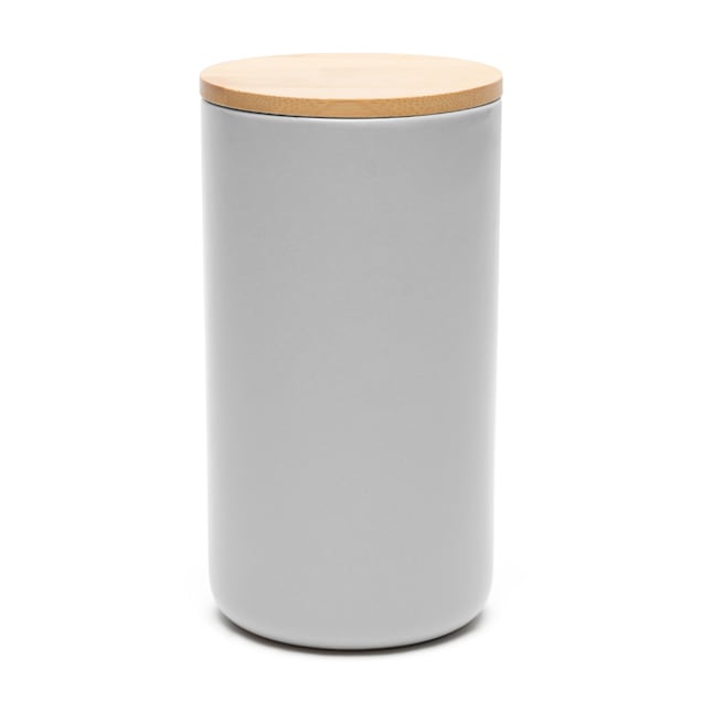 Grey dog treat jar hot sale