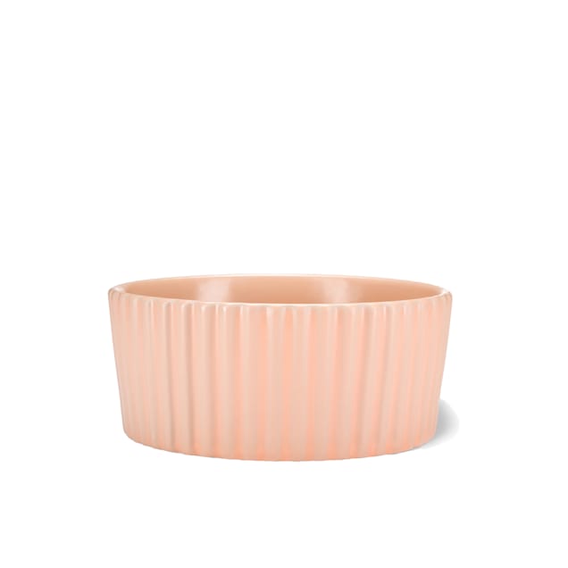 Waggo Rose Ripple Ceramic Matte Dog Bowl, 4 Cup - Carousel image #1