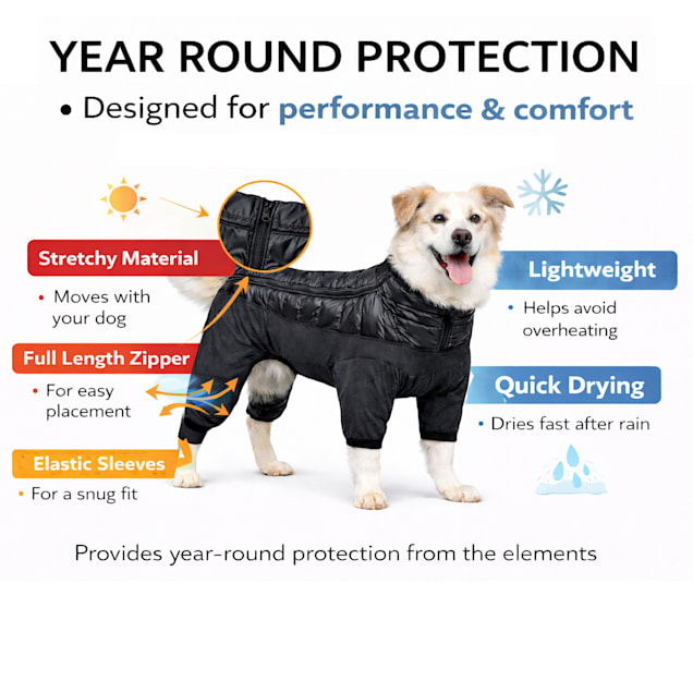 Pet Life Black 'Aura-Vent' Lightweight 4-Season Stretch and Quick